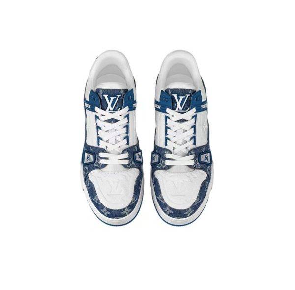 Louis Vuitton LV Trainer Monogram Denim Blanco Azul