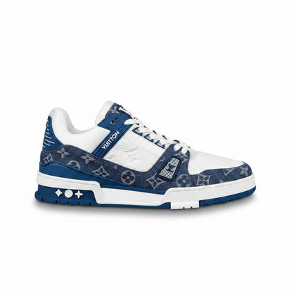 Louis Vuitton LV Trainer Monogram Denim Blanco Azul