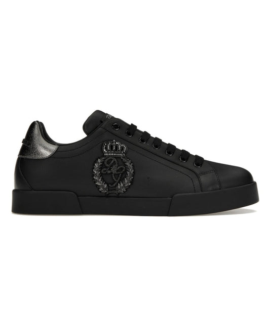 TENIS DOLCE & GABBANA PORTOFINO crown patch black (calidad 🇹🇷)